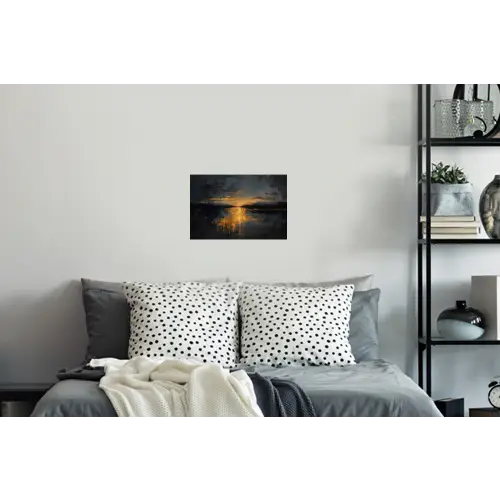 Gouden Reflectie op Water Muursticker klein -slaapkamer