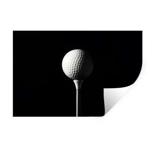 Golfbal - Minimalistisch - Wit Muursticker klein -3d