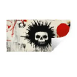 Graffiti - Schedel - Abstract - Rood Muursticker klein -3d