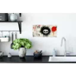 Graffiti - Schedel - Abstract - Rood Muursticker klein -keuken