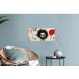 Graffiti - Schedel - Abstract - Rood Muursticker klein -plant