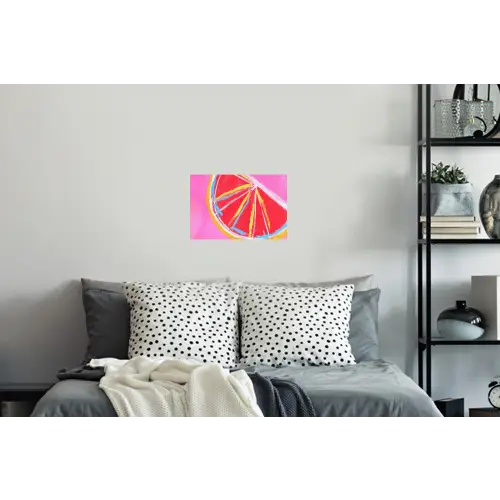 Grapefruit - Geschilderd - Roze - Strepen Muursticker klein -slaapkamer