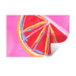 Grapefruit - Geschilderd - Roze - Strepen Muursticker klein -3d