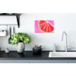 Grapefruit - Geschilderd - Roze - Strepen Muursticker klein -keuken