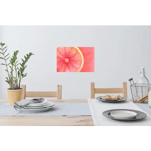 Grapefruit - Roze - Levendig Muursticker klein -eettafel