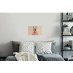 Grijs - Konijn - Blouse - Strik Muursticker klein -slaapkamer