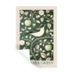 Groen - Vogel  - Bloemen Muursticker klein -3d