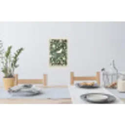 Groen - Vogel  - Bloemen Muursticker klein -eettafel