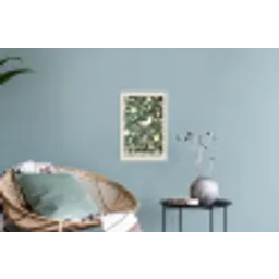 Groen - Vogel  - Bloemen Muursticker klein -plant