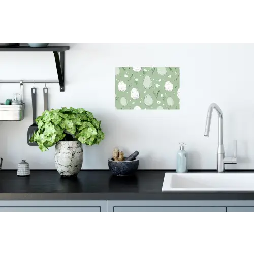 Groen - Eieren - Patroon Muursticker klein -keuken