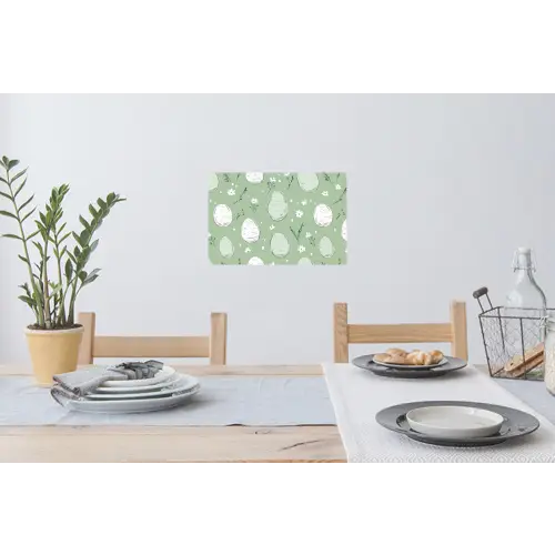 Groen - Eieren - Patroon Muursticker klein -eettafel