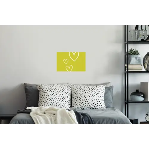 Groen - Hartjes - Wit Muursticker klein -slaapkamer