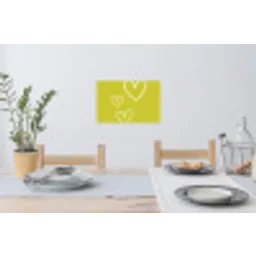 Groen - Hartjes - Wit Muursticker klein -eettafel