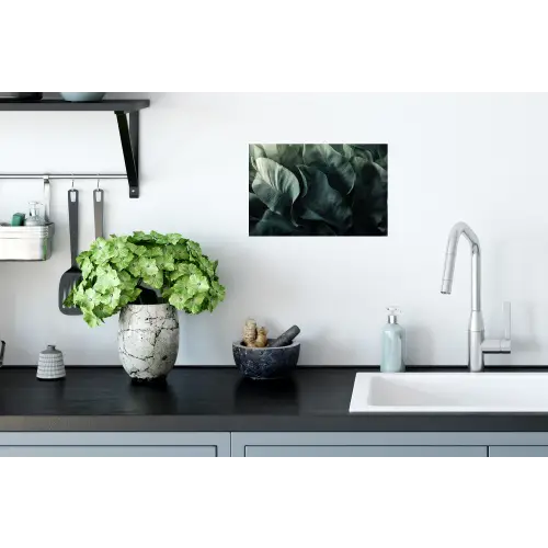 Groen - Bladeren - Glad - Nerven Muursticker klein -keuken
