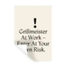 Grill - Uitroepteken - Zwart - Tekst Muursticker klein -3d