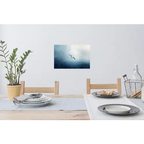Meeuw - Wit - Zee - Mistig Muursticker klein -eettafel