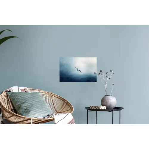 Meeuw - Wit - Zee - Mistig Muursticker klein -plant