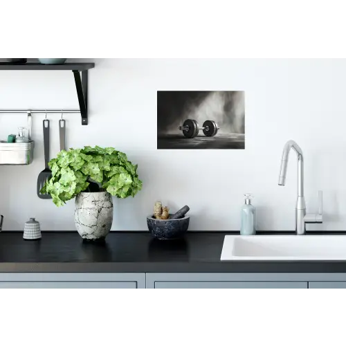 Halter - Gewichten - Zwart Muursticker klein -keuken