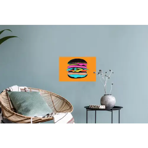 Hamburger - Kleurrijk - Speels Muursticker klein -plant