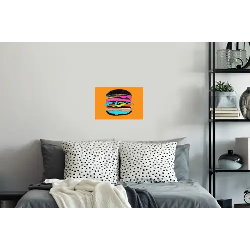 Hamburger - Kleurrijk - Speels Muursticker klein -slaapkamer