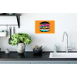 Hamburger - Kleurrijk - Speels Muursticker klein -keuken