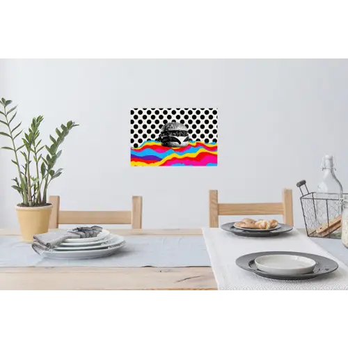 Hamburger - Stippen - Golven - Kleuren Muursticker klein -eettafel
