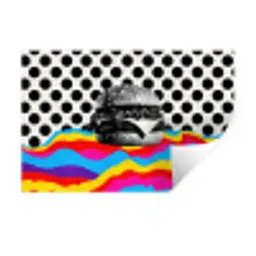 Hamburger - Stippen - Golven - Kleuren Muursticker klein -3d