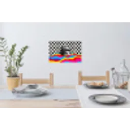 Hamburger - Stippen - Golven - Kleuren Muursticker klein -eettafel