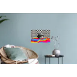 Hamburger - Stippen - Golven - Kleuren Muursticker klein -plant