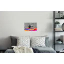 Hamburger - Stippen - Golven - Kleuren Muursticker klein -slaapkamer