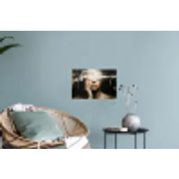 Hand - Gezicht - Strepen - Abstract Muursticker klein -plant