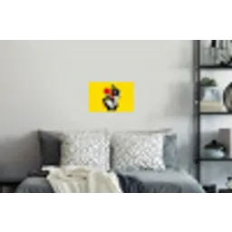 Hand - Rode cirkel - Geel Muursticker klein -slaapkamer