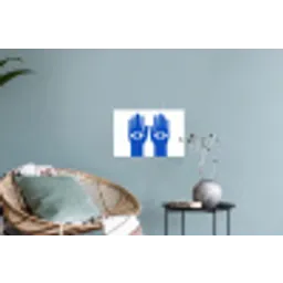 Handen - Twee - Ogen - Blauw Muursticker klein -plant
