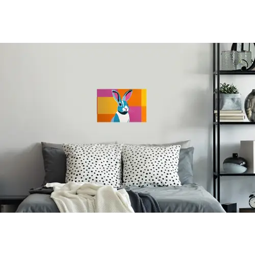 Haas - Kleurvakken - Oren - Roze Muursticker klein -slaapkamer