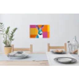 Haas - Kleurvakken - Oren - Roze Muursticker klein -eettafel