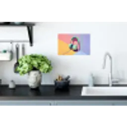 Koptelefoon - Mintgroen - Draad Muursticker klein -keuken