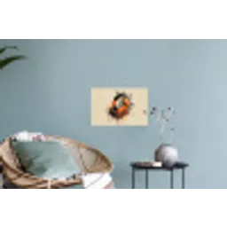 Koptelefoon - Oranje - Explosief Muursticker klein -plant