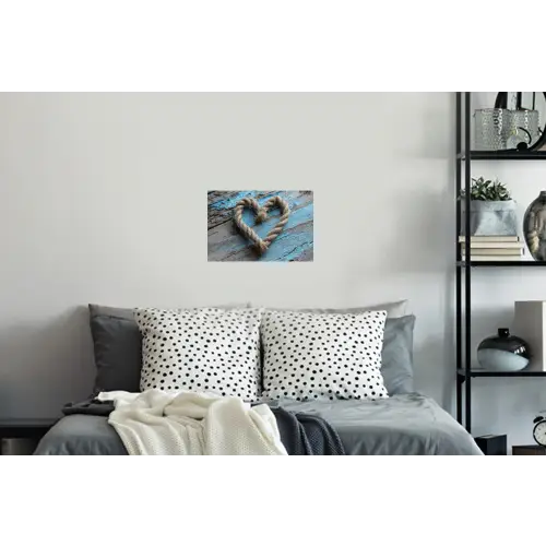 Hart - Touw - Hout - Rustiek Muursticker klein -slaapkamer