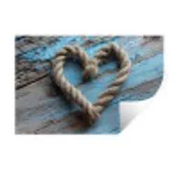 Hart - Touw - Hout - Rustiek Muursticker klein -3d