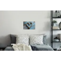 Hart - Touw - Hout - Rustiek Muursticker klein -slaapkamer
