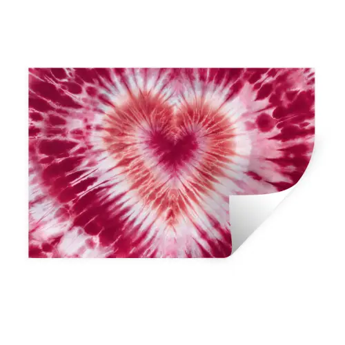 Hartvorm - Roze - Tie dye Muursticker klein -3d