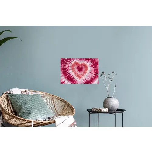 Hartvorm - Roze - Tie dye Muursticker klein -plant