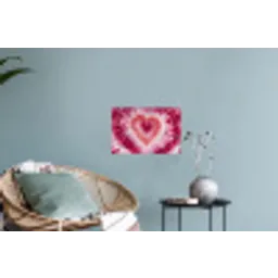 Hartvorm - Roze - Tie dye Muursticker klein -plant