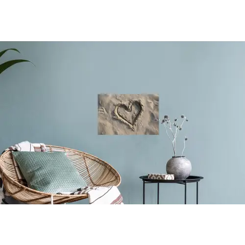 Hartvorm - Getekend - Beige - Zand Muursticker klein -plant