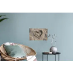 Hartvorm - Getekend - Beige - Zand Muursticker klein -plant