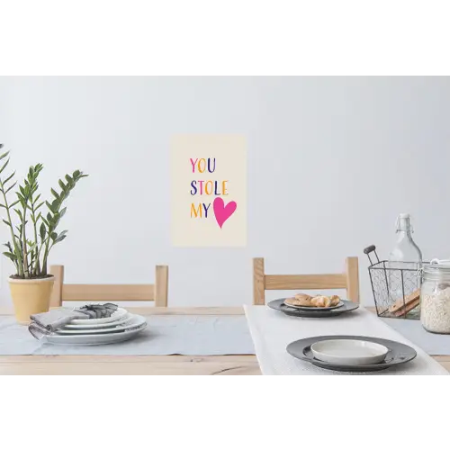 Hart - Valentijn - Tekst Muursticker klein -eettafel