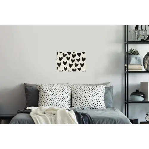Hartjes - Zwart - Beige Muursticker klein -slaapkamer