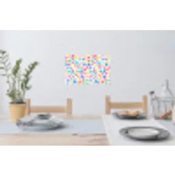 Hartjes - Kleurrijk - Patroon - Levendig Muursticker klein -eettafel