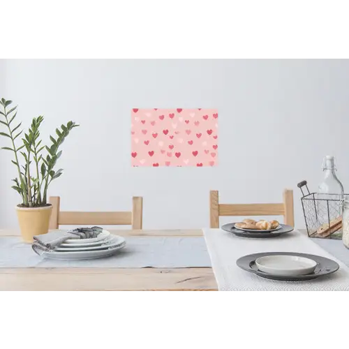 Hartjes - Patroon - Roze - Eenvoudig Muursticker klein -eettafel
