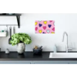 Hartjes - Valentijn - Patroon - Kleurrijk Muursticker klein -keuken